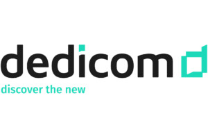 Logo von dedicom mit dem Claim "Discover the new