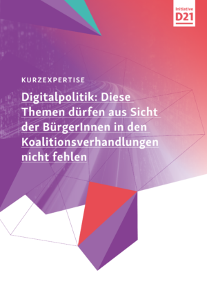Cover der Kurzexpertise zu den digitalpolitischen Erwartungen der Bürger*innen 2021-2025.