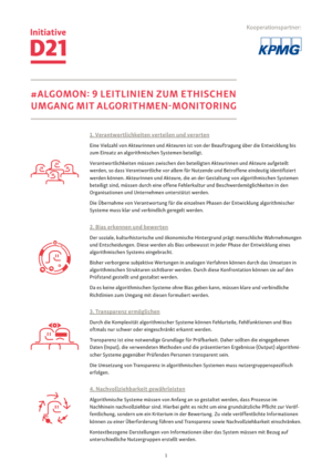 Cover zum Denkimpuls: #AlgoMon 9 Leitlinien zum ethischen Umgang mit Algorithmen-Monitoring