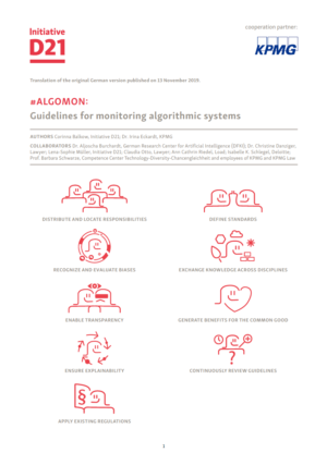 Cover vom Denkimpuls: Guidelines for monitoring algorithmic systems