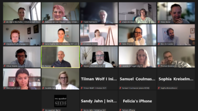 Screenshot aller Teilnehmenden der virtuellen Sitzung