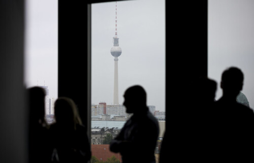 Blick über die Dächer Berlins aus dem Veranstaltungsort, dem Berliner Büro von EY
