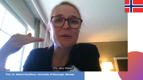 Prof. Dr. Natalia Kucirkova, University of Stavanger, in einer Videokonferenz
