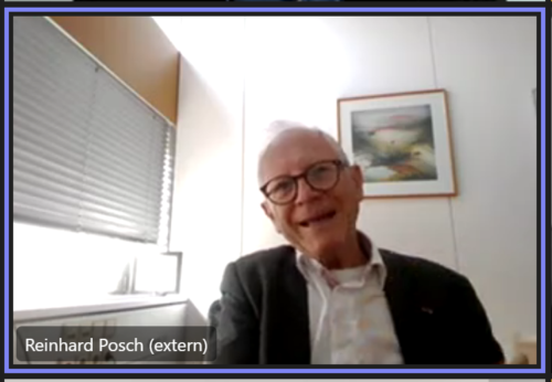 Prof. Reinhard Posch, CIO des Bundes in Österreich, in einer Videokonferenz